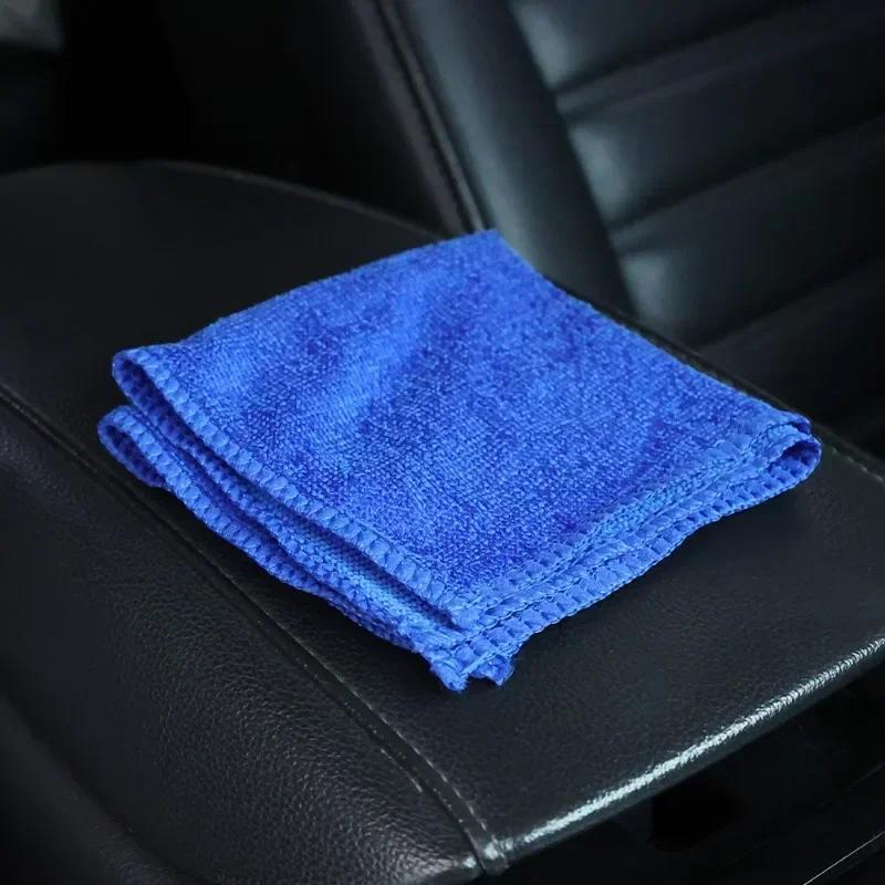 Car Microfiber Towels Auto Detailing Polishing Cloth Car Motorcycle Cleaning Care Tools Household Blue Softness Cleaning Towel