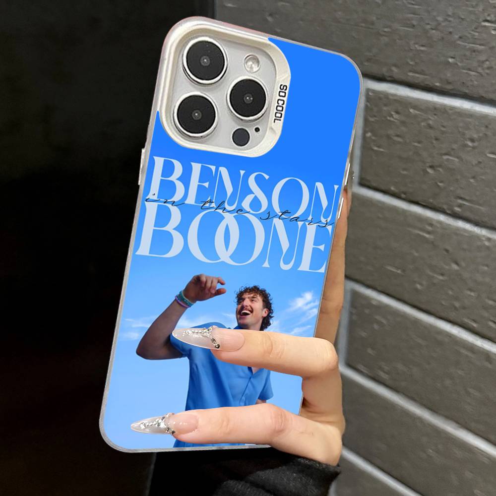 B-Benson Boone Phone Case For iPhone 17 16 15 14 13 12 11 XS XR X Pro Max Plus Colored Silver Plated Cover iPhone 11 pro