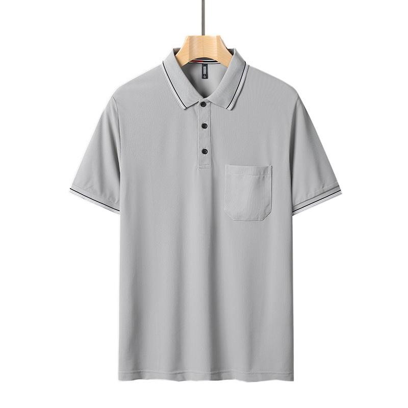 Polo tričko z ledového hedvábí: Pánské letní tričko s krátkým rukávem pro dospělé středního věku (30-50 let)