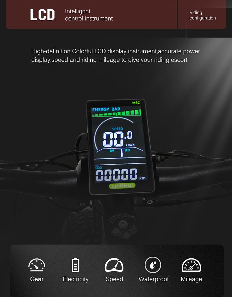 RANDRIDE YG90 Elektrofahrrad 1000 W 48 V 17 Ah Shimano hydraulische Bremse E-Bike mit Vollfederung, 21 Gängen, schaltfreiem Gepäckträger