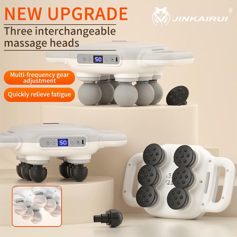 Jinkairui 6-Head Massage Gun muscle relaxation fascia Vibration to relieve muscle soreness Body Massager 3 types of replacement heads