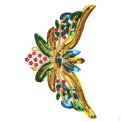 Toppa Motivo Paillettes Pizzo Matrimonio Danza Palcoscenico Costume Cucire/ Decorare Applicazione Farfalla Grande