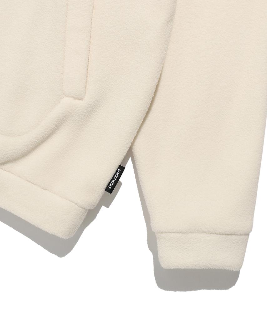 Fleece Hooded Half-Zip In Cream