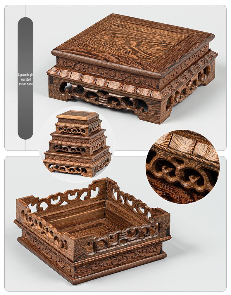 Massivholz-Displaybasis für Flügelhandwerk, Vase, Bonsai, Buddha-Statue oder Teekanne