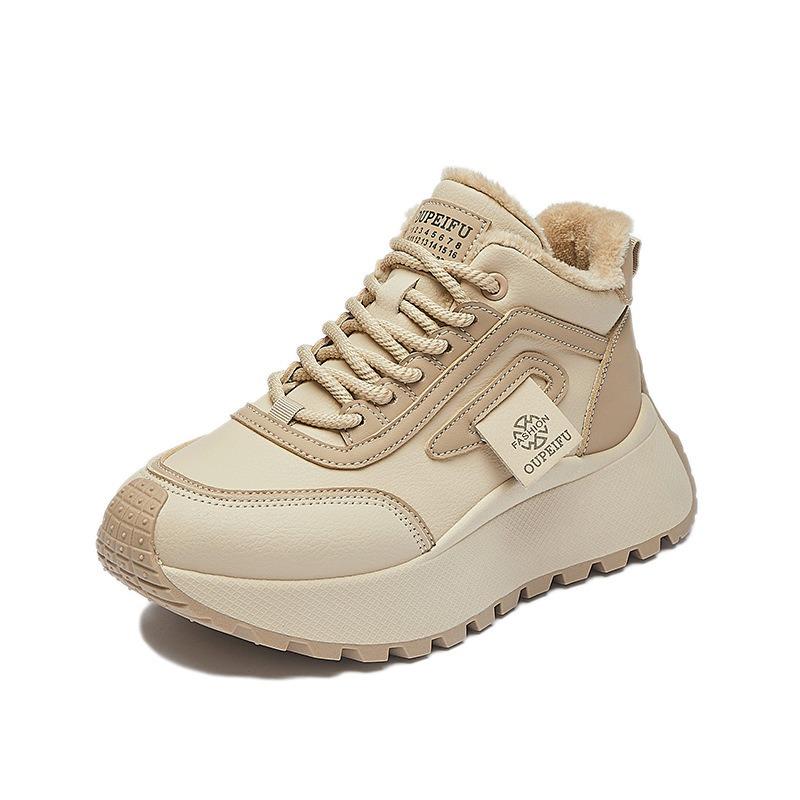 New Velvet Dad Shoes Women's 2 Winter Student Sports Thick-soled Warm Casual Board Shoes