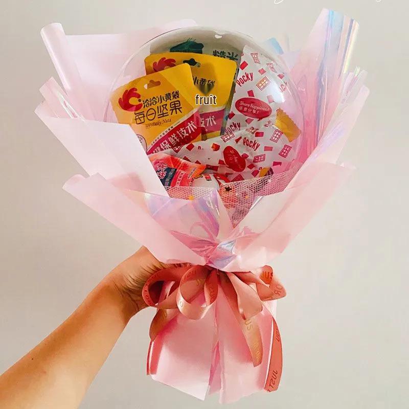Double-Mouth Stretch Bobo Ball with Rose Flowers - 26-Inch & 30-Inch for Gifts and Decorations