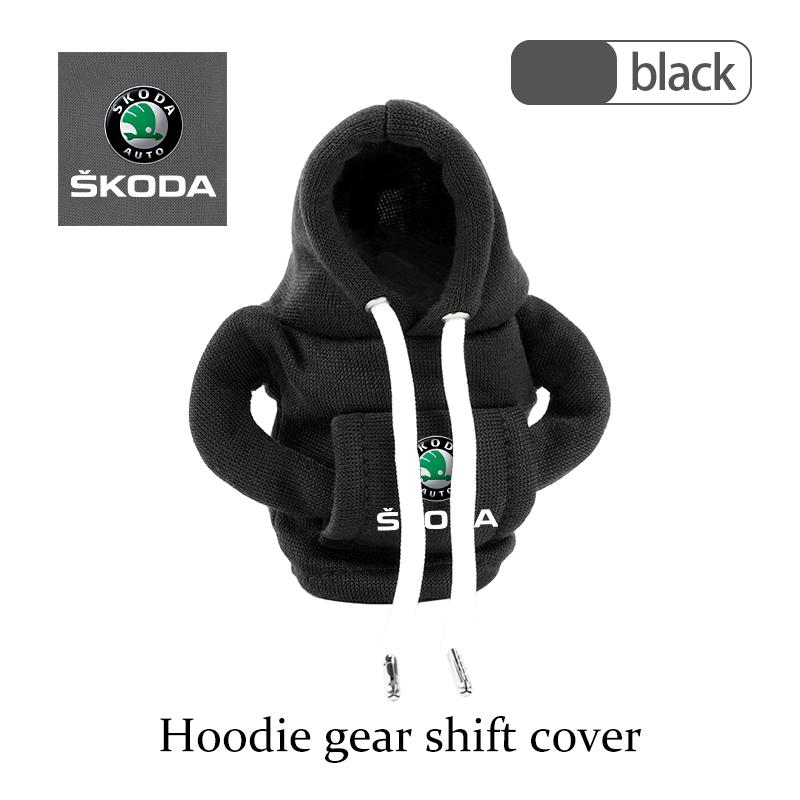 AAFO1 For Skoda Car Logo Gear Shift Knob Cover Hoodie Manual Gear Sweatshirt Decoration Kamiq MK3 Roomster Rapid Kodiaq Karoq Fabia