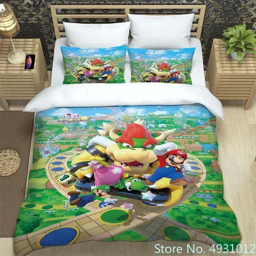 

Anime Jumpman Super Mario Children Bedding Set Pillowcase Bedclothes Cartoon 3D Printed Kids Adult Boys Quilt Duvet Cover Gift AU Queen(210*210cm)3pcs