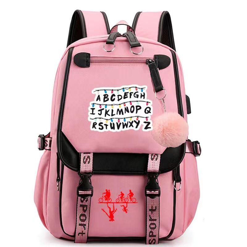 Mochila Grande de Temporada Stranger Things Recargable por USB para Niños