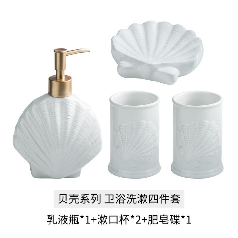 Étoile de mer européenne Accessoires de salle de bain Étoile de mer ménagère Céramique Gobelet de lavage Distributeur de savon Porte-savon Organisateur de salle de bain Nouveau