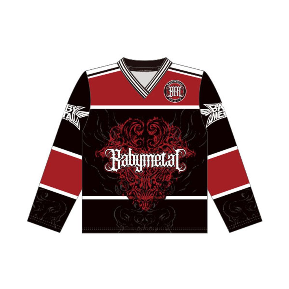 Maillots de Hockey Babymetal Unisexe Manches Longues Mode Streetwear Impression Motif Gothique Col en V Chemise de Sport Hommes Femmes Hauts Hip-Hop
