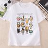 Funny Coffee Cat Cotton Short Sleeve Round Neck Printed Tshirts Unisex Unisex Streetwear Cat Lover Tshirt Unisex Clothing
