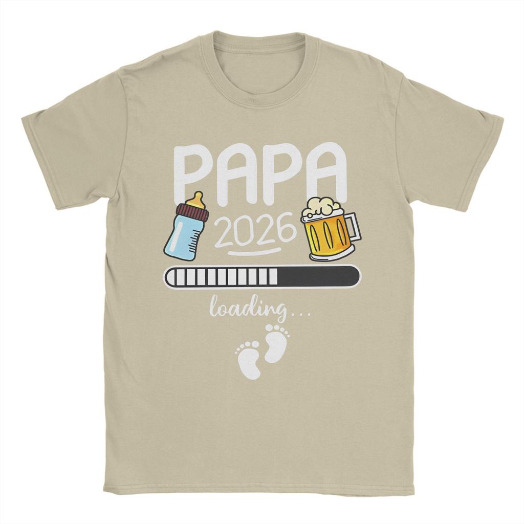 Papa 2026 Men T Shirt Future Dad French Texts Beer Lovers Father's Day Crazy Tee Shirt Short Sleeve T-Shirt Cotton Unique Clothe