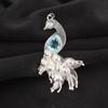 Himmelblauer Topas Edelstein 925 Sterlingsilber Schmuck Anhänger 2" Für Geburtstagsgeschenk CP-21-4