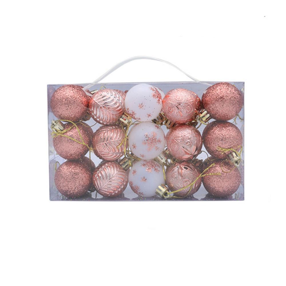 

30 шт. Набор деликатных рождественских шаров Небьющиеся подвесные украшения Фоновое оформление розового золота