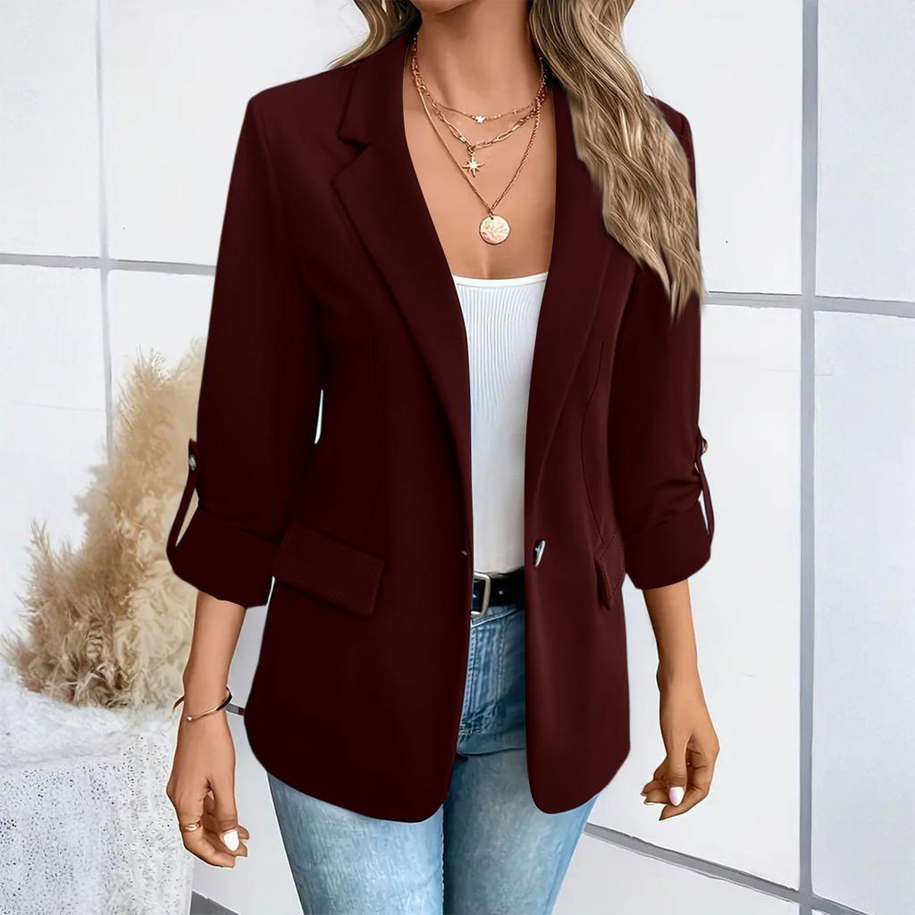 Damen Blazer für die Arbeit Jacken Schick Langarm Business Casual Outfits Arbeitsblazer