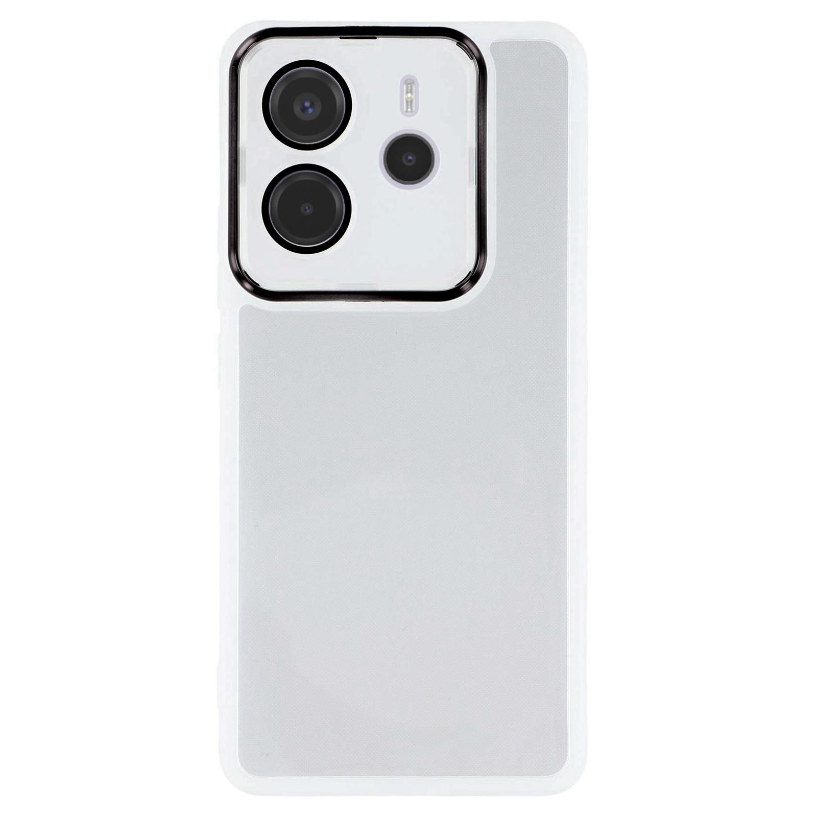 

Для Xiaomi Redmi Note 14 4G (163,25 мм) Чохол Гальванізована Рамка Камери ТПУ Чохол для Телефону Transparent White