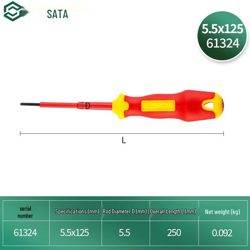 SATA T-Series Insulated Slotted Screwdriver