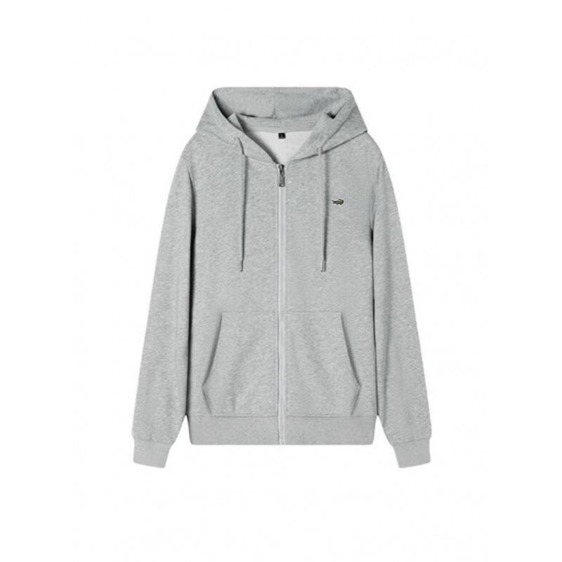 Unisex Frottee-Strickjacke mit Stickerei (Fisch), Reißverschluss und Taschen - Lockere Passform für Herbst/Winter-Sport.