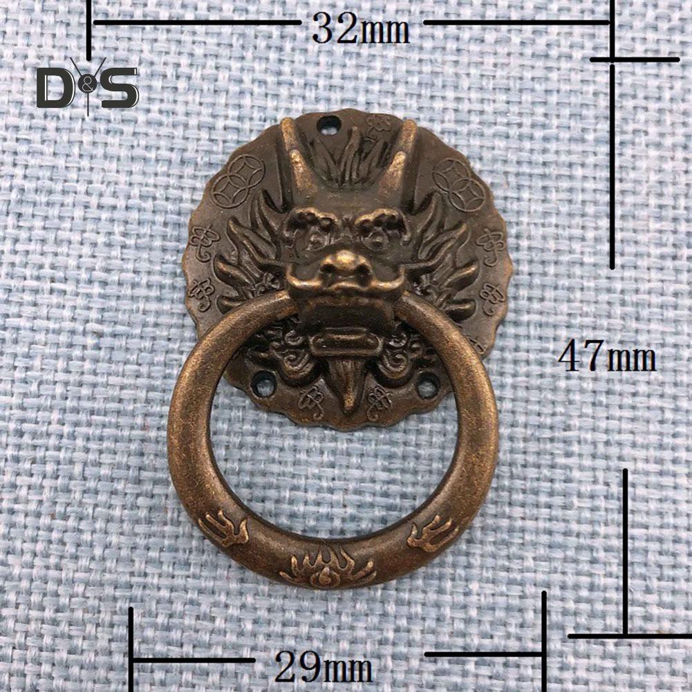 DYS Home Decor Vintage Dragon Head Cabinet Shelter Nábytek Zásuvka Rukojeť Knoflík Ring