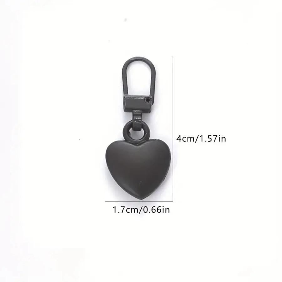 5 pçs costura zíperes extrator cabeça forma do coração destacável metal zíper slider kits de reparo para sacos mochila casaco zíper puxar guia