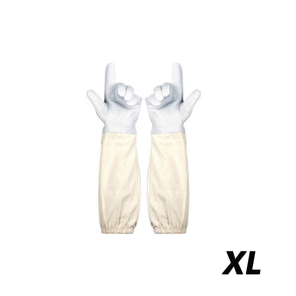 

1 Pair Anti-bee Canvas Sheepskin Gloves Anti-sting Beekeeping Tools Safe Beekeeping Gloves White XL