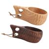 350ML Wooden Cup with Handle Portable Multifunctional Wood Mug Drinking Cup for Coffee Tea Milk Beve