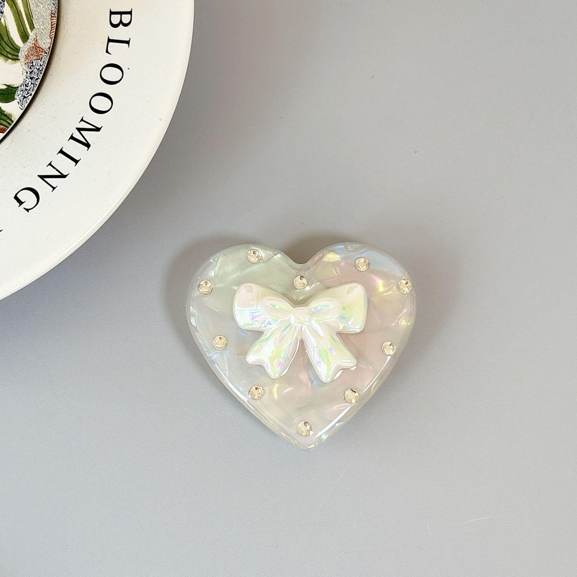 Korean Style Rhinestone Heart Phone Holder & Magnetic Stand for Women