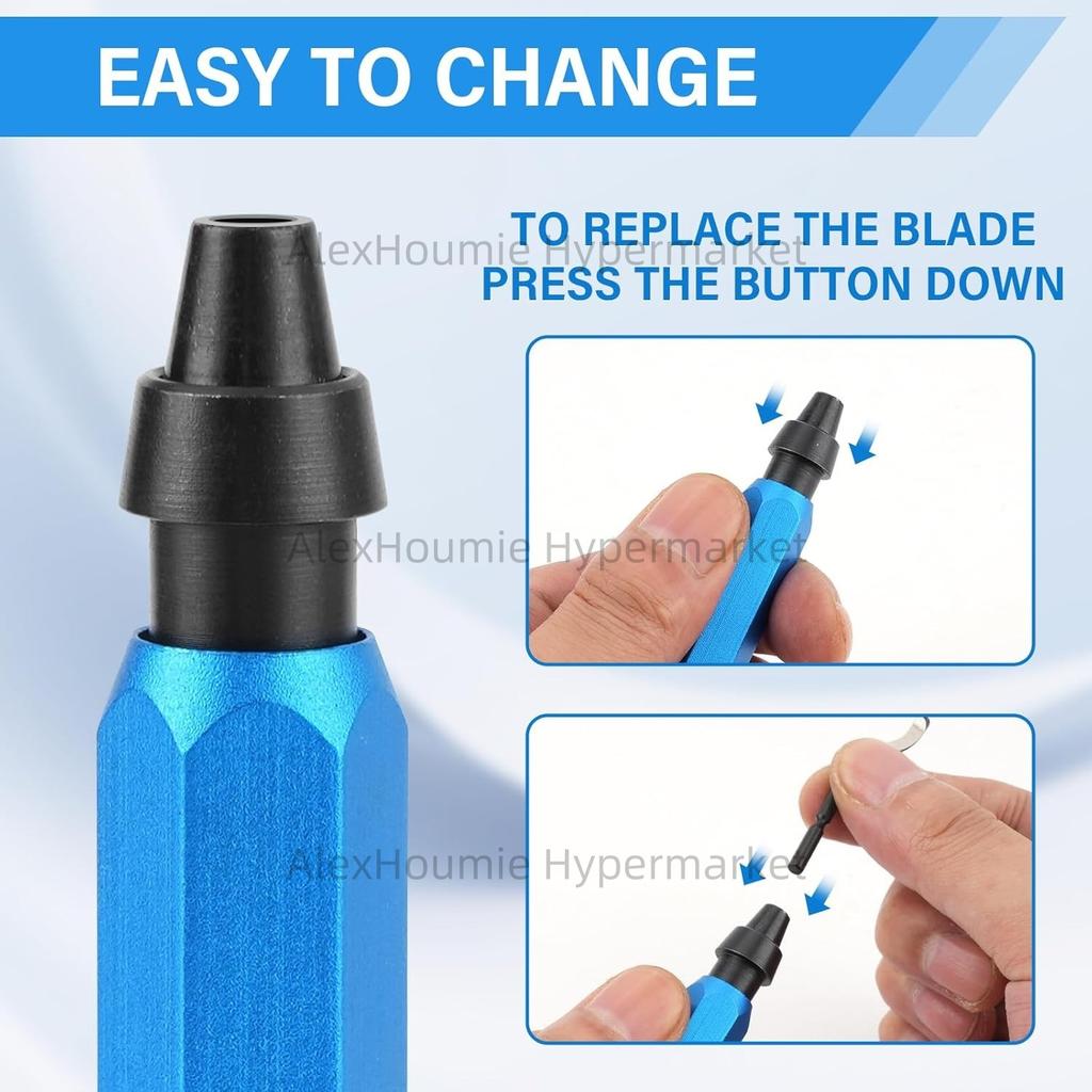 Deburring Tool Set with 15 High Speed Steel Swivel Blades Burr Removal Reamer Tool for Metal Resin Copper Plastic PVC 3D Print
