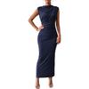Plus-size Dress, European and American Women's Clothing, Pure and Alluring, Sleeveless, Sexy, Pleated, Slim-fitting, Elegant and Stylish