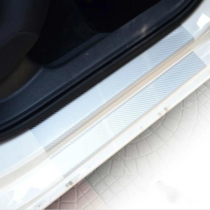 

60 x 6.8cm Car Stickers Universal Sill Scuff Anti Scratch bon Fiber Sticker Accessories срібний