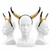 Pu Halloween Horns Headband Ox Horn Halloween Hair Hoop Personality Cosplay Hairband  Photo Props