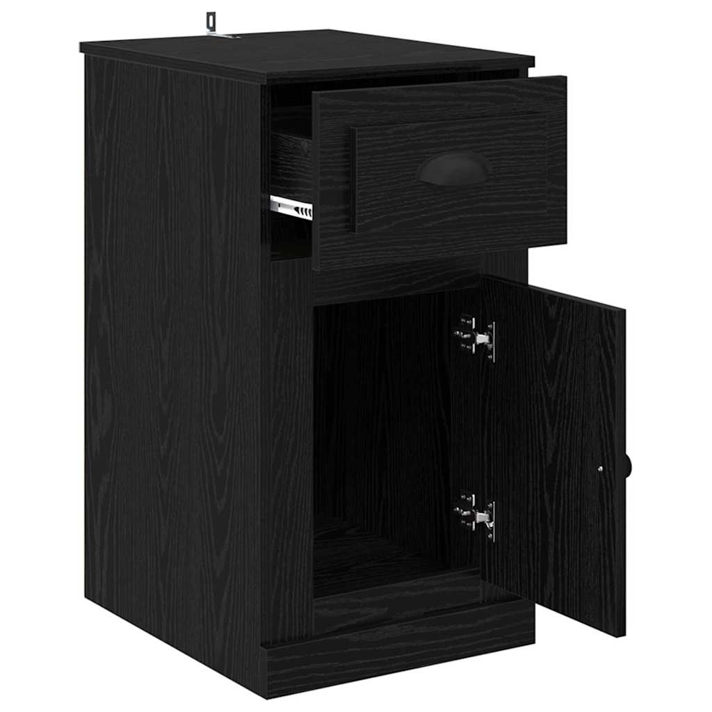 Side Cabinet Black Oak Effect 40 x 50 x 75 cm