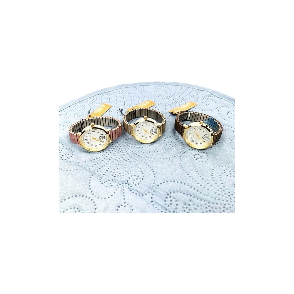 Fieldwork Snoopy Analog Watch with Metal Band and Accordion Strap for Women Brown