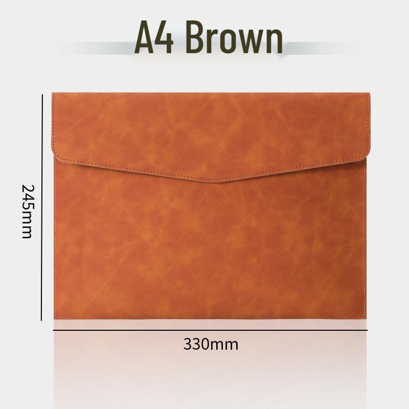 A4 Leather Waterproof Briefcase for Office & Business Use