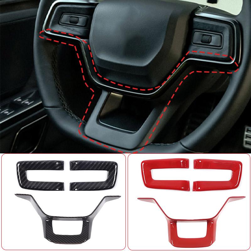 ABS Carbon Fiber For Rivian R1T R1S Car Styling Steering Wheel Buttons Decoration Frame Cover Trim Car Interior Accessories