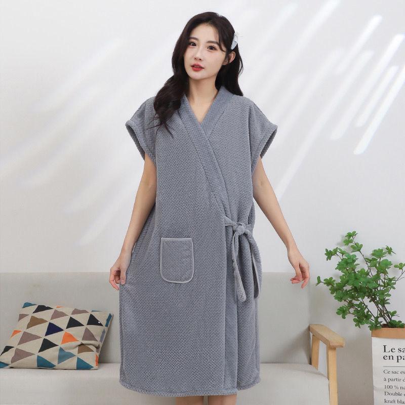 Large Bath Towels for Body Coral Velvet Bath Towels Lady Wearable Fast Drying Beach Spa Bathrobes Bath Skirt