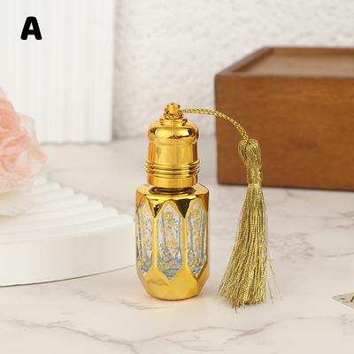 6ml Mini Çelik Bilyalı Roll-On Şişe Lüks Altın Cam Parfüm Numune Şişeleri Taşınabilir Doldurulabilir Şişeler Seyahat