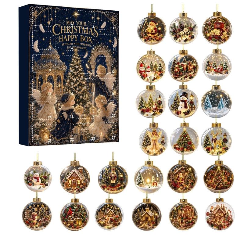 Adventskalender 2026 Weihnachts-Countdown Anhänger 2D Acryl Hängender Schlüsselanhänger Xmas Sammlerstück Geschenk Calendario Adviento Navidad