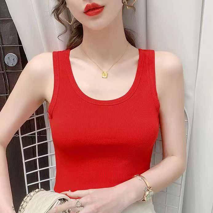 Simple and Chic Women's Plus Size Slim Fit Solid Color Tank Top for Spring and Summer - Wear As a Base or Outer Layer, Threaded Spaghetti Straps