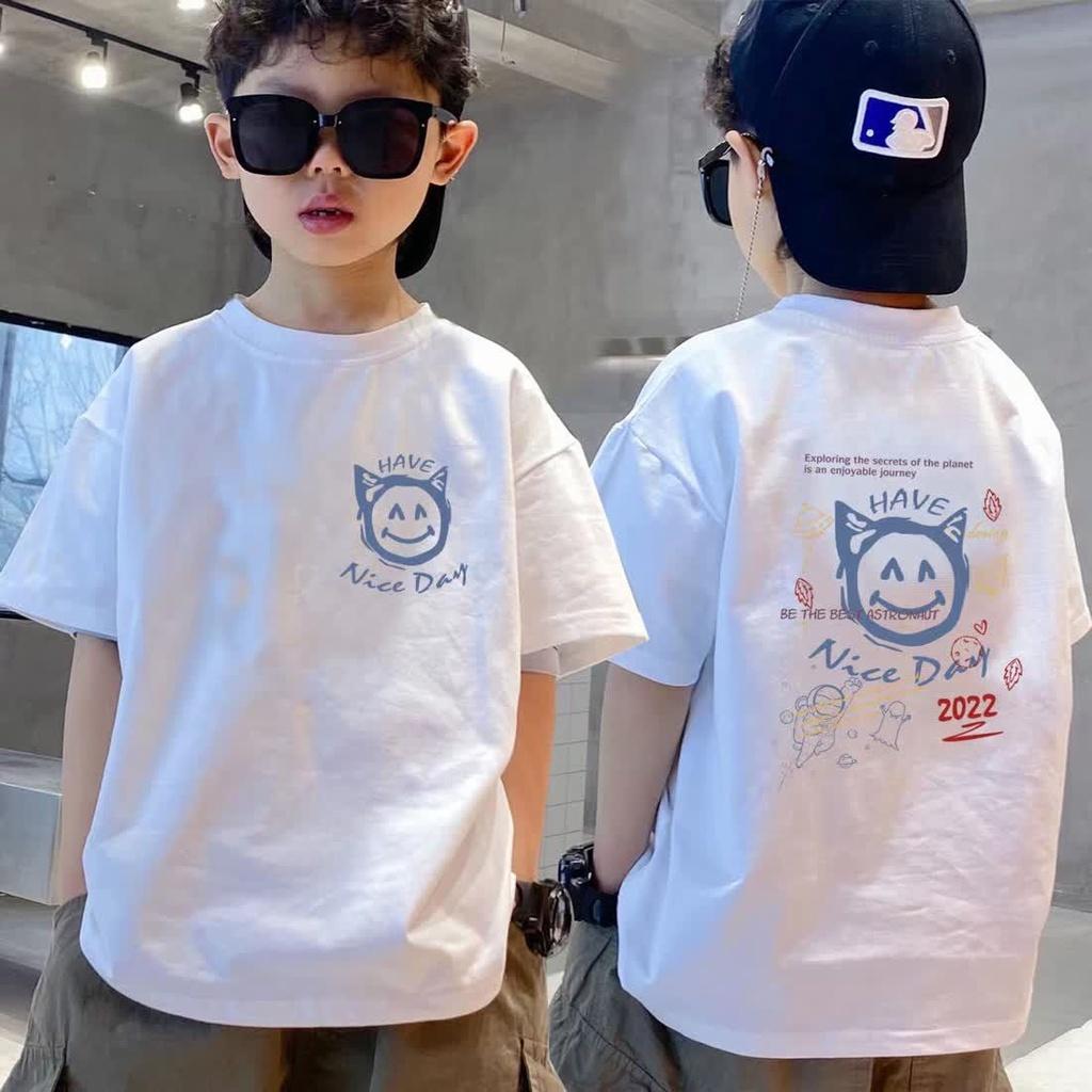Children's clothing boys short sleeved t-shirt summer clothing solid color summer boys summer top