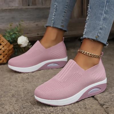 2025 Summer Women's Fashionable Vulcanized Shoes Thick Sole Solid Color Breathable Women's Shoes Casual Comfortable Sports Shoes