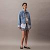 Calvin Klein Trendy Rolled Cuff Cotton Denim Jacket Women Jackets Light-Blue 44B742G