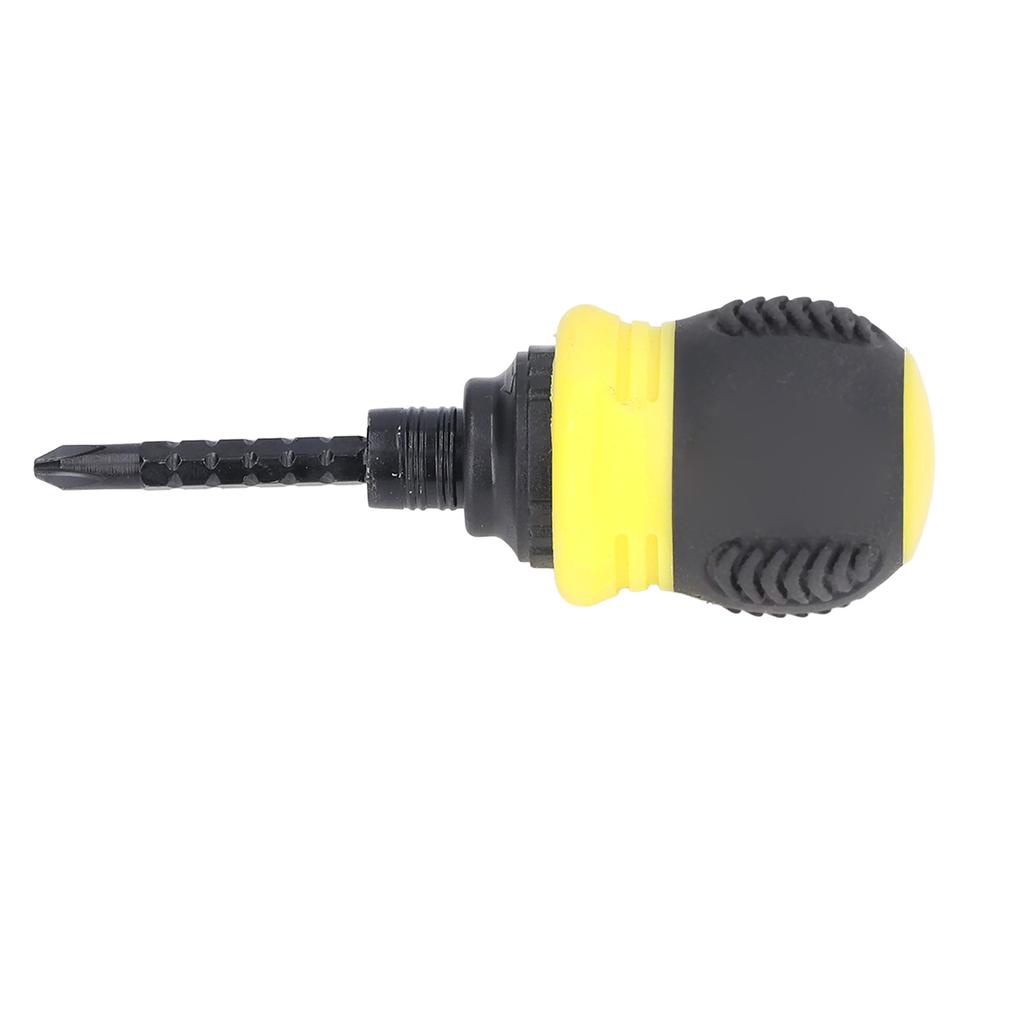 Ratchet Screwdriver Cross Slot 2 Purpose Adjustable Mini Chrome Vanadium Alloy Steel HardwareYellow