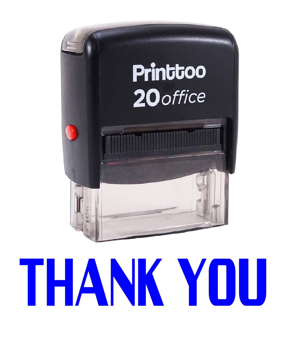 

Printtoo Self Inking Rubber Stamp Office Stationary THANK YOU Custom 14 mm x 38 mm (Approx) синій