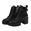 Ankle Boots for Women Large Size Motorcycle Boots Increase Fashion Leather Rubber Boots Women Spring Gothic Shoes