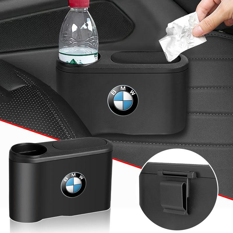 1Pcs Portable Hanging Mini Car Trash Can Wastebasket Trash Can with Lid for BMW 1 3 5 7 Series M3 M5 F01 F20 F10 F13 F16 F34 E84