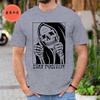 Funny Skull Stay Positive Skeleton Halloween Motivational T-Shirt Clothing Men Women Street Oversized T Shirt Hip Hop Streetwear