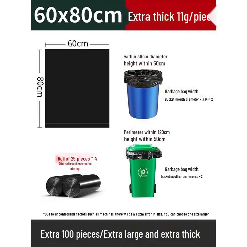Commercial Extra Large Thick Black Garbage Bags