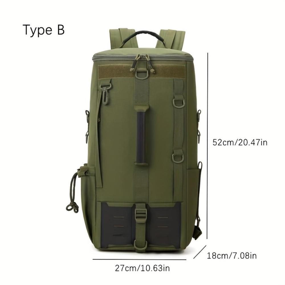 Rucsac pentru Echipament de Pescuit de Mare Capacitate Cutie de Depozitare cu Compartimente Multiple cu Suport pentru Lansete, Potrivit pentru Drumeții și Camping, Geantă pentru Echipament de Pescuit, Rucsac Sport